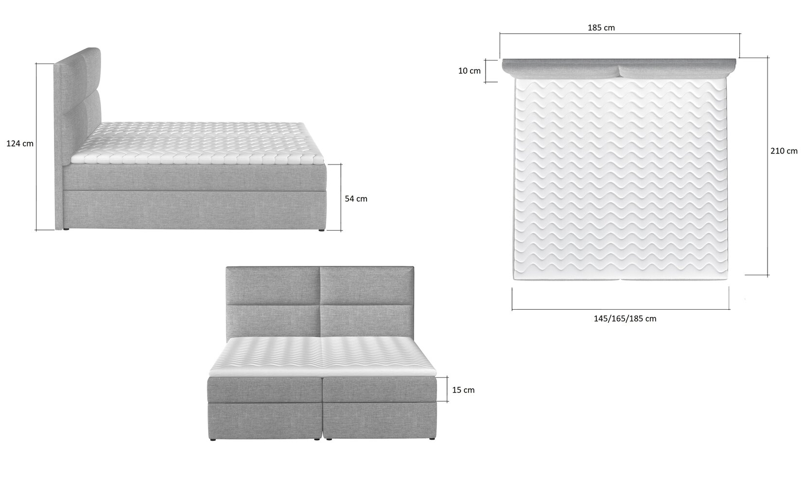 Voodi NORE Amber, 180x200 cm, tumehall hind ja info | Voodid | kaup24.ee