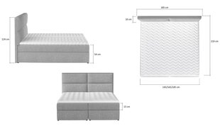 Кровать NORE Amber, 180x200 см, розовая цена и информация | Кровати | kaup24.ee