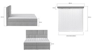 Кровать NORE Florence, 185x200 см, серая цена и информация | Кровати | kaup24.ee