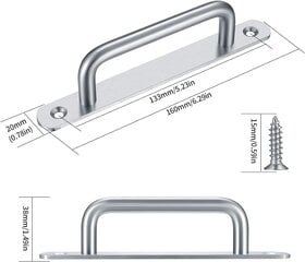 2tk aida lükandukse käepide, lükandukse käepideme tõmbekäepide roostevabast terasest lehega kapi jaoks hind ja info | Nutiseadmed ja aksessuaarid | kaup24.ee