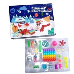 24 päeva / komplekt Fidget Mänguasjad jõulude advendikalendri pakett Stressivastane mänguasjakomplekt Stressi leevendav Figeti mänguasi pimekarp Lastele jõulukink hind ja info | Ukselingid | kaup24.ee