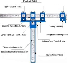 Punch Locator reguleeritav puuri juhthülss Kapp riistvara Jig Punch Locator malli mõõtmine hind ja info | Nutiseadmed ja aksessuaarid | kaup24.ee
