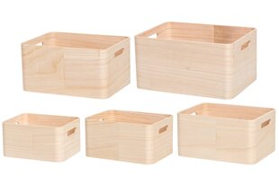 4Living набор деревянных ящиков, 5 шт. цена и информация | Ящики для вещей | kaup24.ee