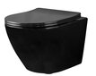 WC-pott REA Carlo Rimless Flat Slim mini, Black hind ja info | WС-potid | kaup24.ee