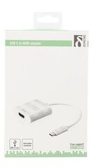 Deltaco USBC-HDMI1, USB, HDMI, 0.1m hind ja info | USB jagajad, adapterid | kaup24.ee