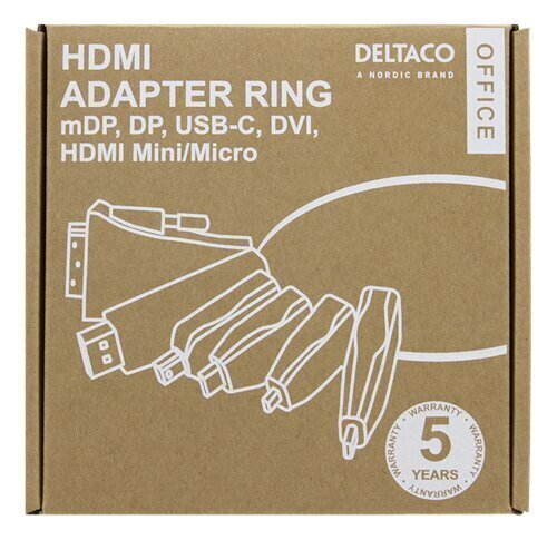 Deltaco HDMI-AR2, HDMI, DVI, USB-C, DisplayPort, Mini DisplayPort цена и информация | Kaablid ja juhtmed | kaup24.ee