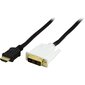 Deltaco HDMI-113-K,HDMI/DVI, 3 m цена и информация | Kaablid ja juhtmed | kaup24.ee