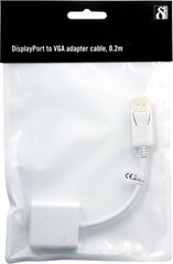 Deltaco DP-VGA8, DisplayPort, VGA, 0.2m hind ja info | Kaablid ja juhtmed | kaup24.ee