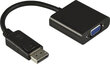 Deltaco DP-VGA7, DisplayPort, VGA, 0.2m hind ja info | USB jagajad, adapterid | kaup24.ee