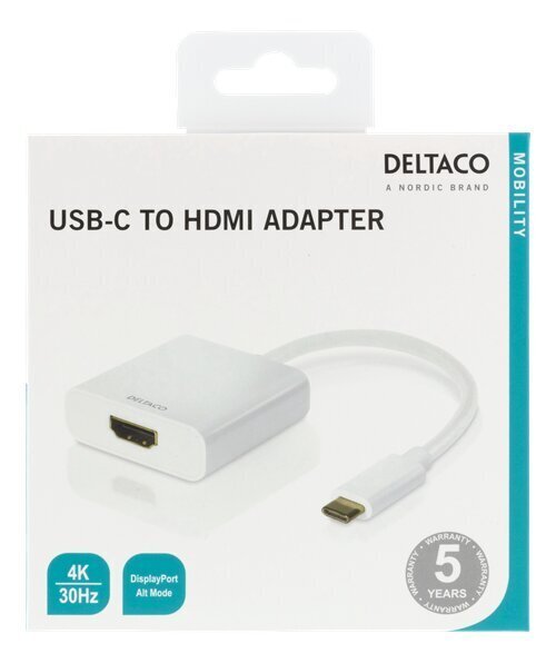 Deltaco USBC-HDMI7, USB-C, HDMI, 20 cm цена и информация | USB jagajad, adapterid | kaup24.ee