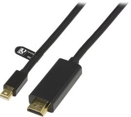 Deltaco DP-HDMI104, Mini DP/HDMI, 1 m hind ja info | Kaablid ja juhtmed | kaup24.ee