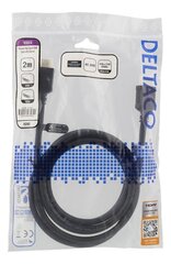 Deltaco HDMI-1020D, HDMI, 2m hind ja info | Kaablid ja juhtmed | kaup24.ee