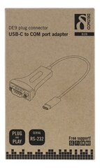 Deltaco USBC-1102, USB-C/RS-232, 0.2 m hind ja info | USB jagajad, adapterid | kaup24.ee