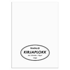 Kirjaplokk a4/50l valge 70g Bradley hind ja info | Vihikud, märkmikud ja paberikaubad | kaup24.ee