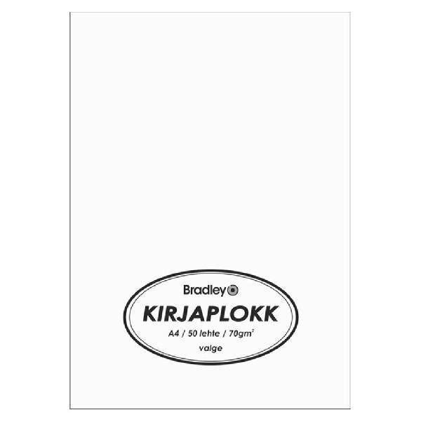 Kirjaplokk a4/50l valge 70g Bradley hind ja info | Vihikud, märkmikud ja paberikaubad | kaup24.ee