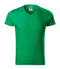 Футболка для мужчин Slim Fit V-neck, зеленая цена и информация | Мужские футболки | kaup24.ee