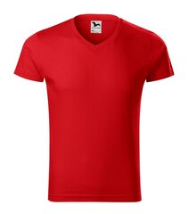 Футболка для мужчин Slim Fit V-neck, красная цена и информация | Мужские футболки | kaup24.ee