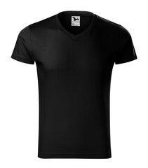 Футболка для мужчин Slim Fit V-neck, черная цена и информация | Meeste T-särgid | kaup24.ee