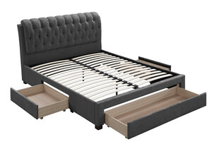 Кровать NORE Sansa с ящиками, 160х200 см, темно-серая цена и информация | Кровати | kaup24.ee