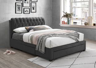 Кровать NORE Sansa с ящиками, 160х200 см, темно-серая цена и информация | Кровати | kaup24.ee