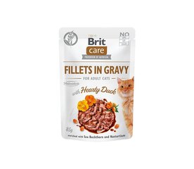 Brit Care Fillets in Gravy Hearty Duck märgtoit kassidele 85g hind ja info | Brit Care Kassidele | kaup24.ee