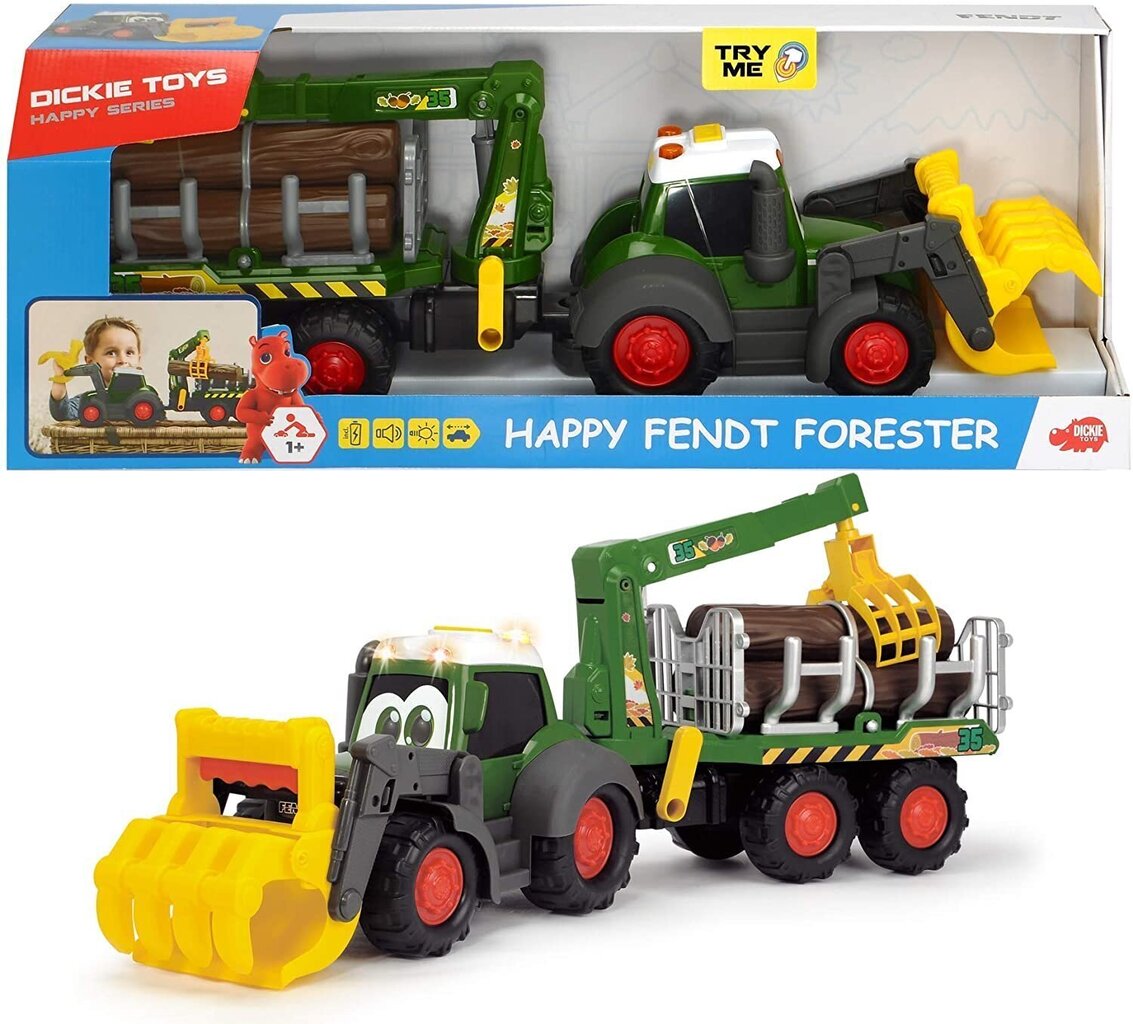 Traktor laaduri ja kraanaga Simba Dickie Toys Happy Fendt цена и информация | Imikute mänguasjad | kaup24.ee