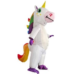 Creationsi täispuhutav kostüüm Unicorn Full Body Unicorn Air Blow-up Deluxe Halloweeni kostüüm – täiskasvanu suurus цена и информация | Надувные и пляжные товары | kaup24.ee