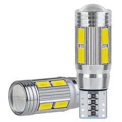 2Tk W5w T10 12V 6000K 5630 10 Smd Auto Led Pirn Canbus Numbrimärk Kiil Külgpööre Singal Tuli S hind ja info | Autotuled | kaup24.ee