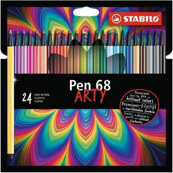 Tindipliiatsid Stabilo Pen 68, 24 värvi hind ja info | Kunstitarbed, voolimise tarvikud | kaup24.ee