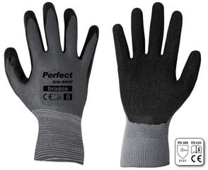 Kindad PERFECT GRIP GRAY lateks (suurus 10), Bradas hind ja info | Töökindad | kaup24.ee