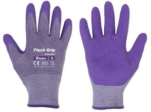 Kindad FLASH GRIP LAVENDER lateks (suurus7), Bradas цена и информация | Рабочие перчатки | kaup24.ee