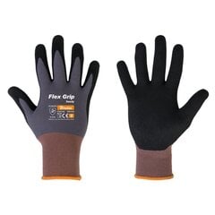 Перчатки защитные FLEX GRIP SANDY нитрил Брадас (размер 8) цена и информация | Рабочие перчатки | kaup24.ee
