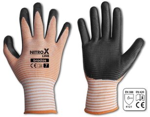 Kindad NITROX LINE nitriil (suurus 7), Bradas цена и информация | Рабочие перчатки | kaup24.ee