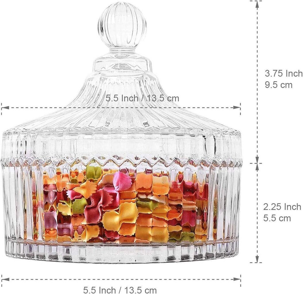 Klaaskommipurk kaanega Kristall kaanega Suhkrukauss Väike hind ja info | Klaasid, tassid ja kannud | kaup24.ee