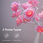 24 LED Pink Rose laualamp aku või USB toitega, taimer hind ja info | Laualambid | kaup24.ee