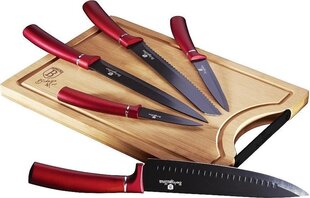 BerlingerHaus Metalic Line набор ножей Burgundy Edition, 6 частей цена и информация | Подставка для ножей Tescoma Woody, 21 см | kaup24.ee