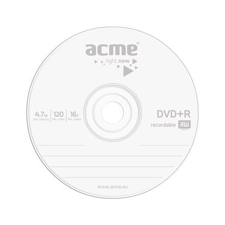 Paberümbrik ACME DVD+R 4,7 GB 16X hind ja info | Vinüülplaadid, CD, DVD | kaup24.ee