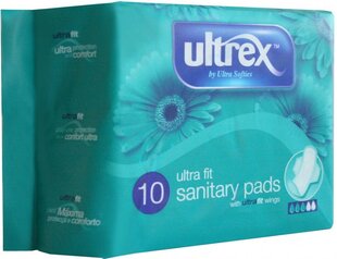 Hügieenisidemed Ultrex Ultra Fit, 10 tk hind ja info | Tampoonid, hügieenisidemed, menstruaalanumad | kaup24.ee