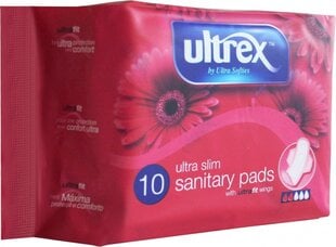 Hügieenisidemed Ultrex Ultra Slim, 10 tk hind ja info | Tampoonid, hügieenisidemed, menstruaalanumad | kaup24.ee