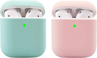 2 упаковки чехла для Airpods 1 и 2, силиконовый чехол с полной защитой Airpods цена и информация | Аксессуары для телефонов | kaup24.ee