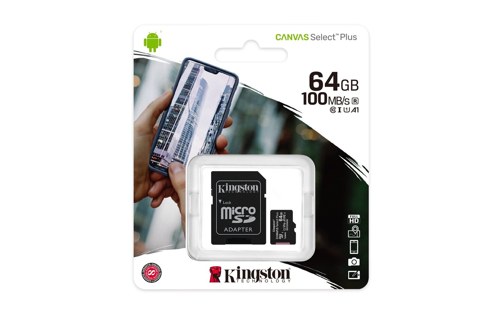 Kingston microSDXC 64GB (+SD adapter) цена и информация | Mobiiltelefonide mälukaardid | kaup24.ee