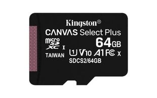 Kingston microSDXC 64GB (+SD adapter) hind ja info | Mobiiltelefonide mälukaardid | kaup24.ee