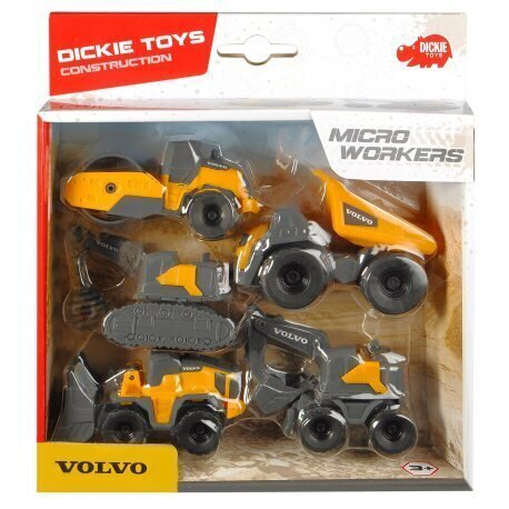 Ehitusmasinate komplekt Simba Dickie Toys Construction Volvo Micro Workers 5 tk цена и информация | Poiste mänguasjad | kaup24.ee