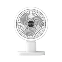 Lauaarvuti täitevalgusti ventilaator, USB-laadimine, tugev tuuleenergia, valge цена и информация | Вентиляторные | kaup24.ee