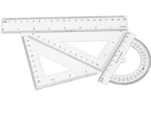 Joonlauad 20cm - Geomeetrilised joonlauad - 4 tk - Joonlauad Läbipaistvad цена и информация | Школьные рюкзаки, спортивные сумки | kaup24.ee