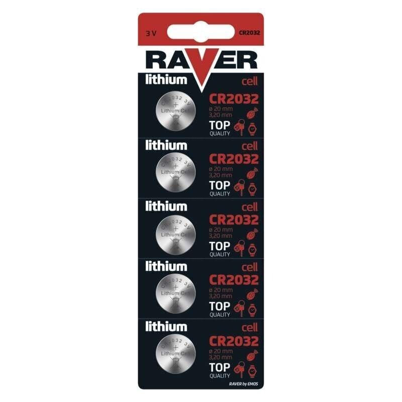 Liitiumaku Raver CR2032, 1 patarei hind ja info | Patareid | kaup24.ee