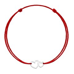 Красная каббала «Двойное сердце», серебро цена и информация | Женские браслеты | kaup24.ee