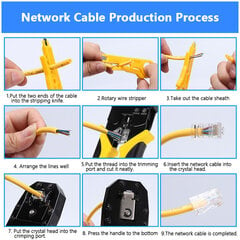 RJ45 RJ11 RJ12 võrguparandustangid, tööriistakomplekt koos kaablitestriga hind ja info | Käsitööriistad | kaup24.ee