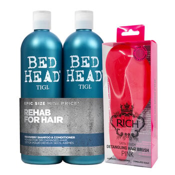 Комплект TIGI Bed Head Urban Antidotes Recovery Tweens 2x750 мл + RICH aнтистатическая щетка для волос цена и информация | Шампуни | kaup24.ee