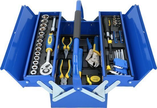 Tööriistakast koos mitmesuguste tööriistadega, 64 tk. цена и информация | Käsitööriistad | kaup24.ee